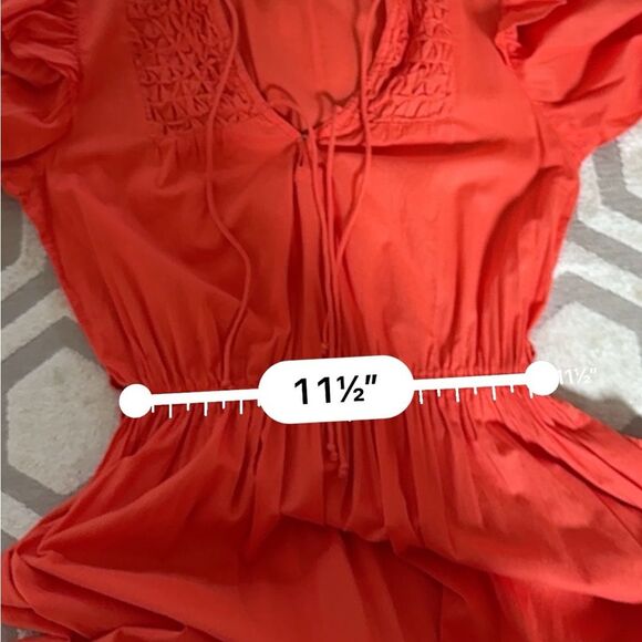CLEOBELLA Marseilles Ruffled Sleeve Midi Dress in Red S - Picture 10 of 13